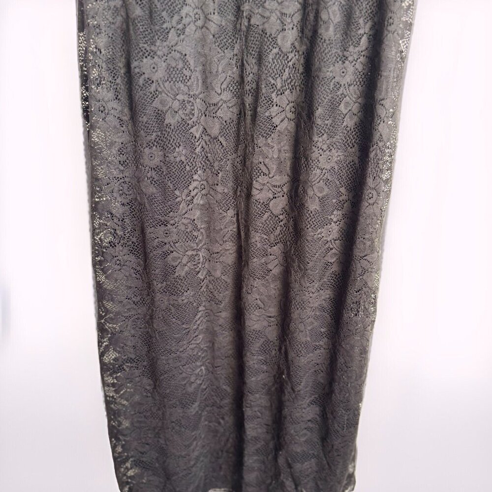 Natori Womens Medium Black Lace Romantic Whimsigoth Slip Midi Dress Feminine - Picture 3 of 12